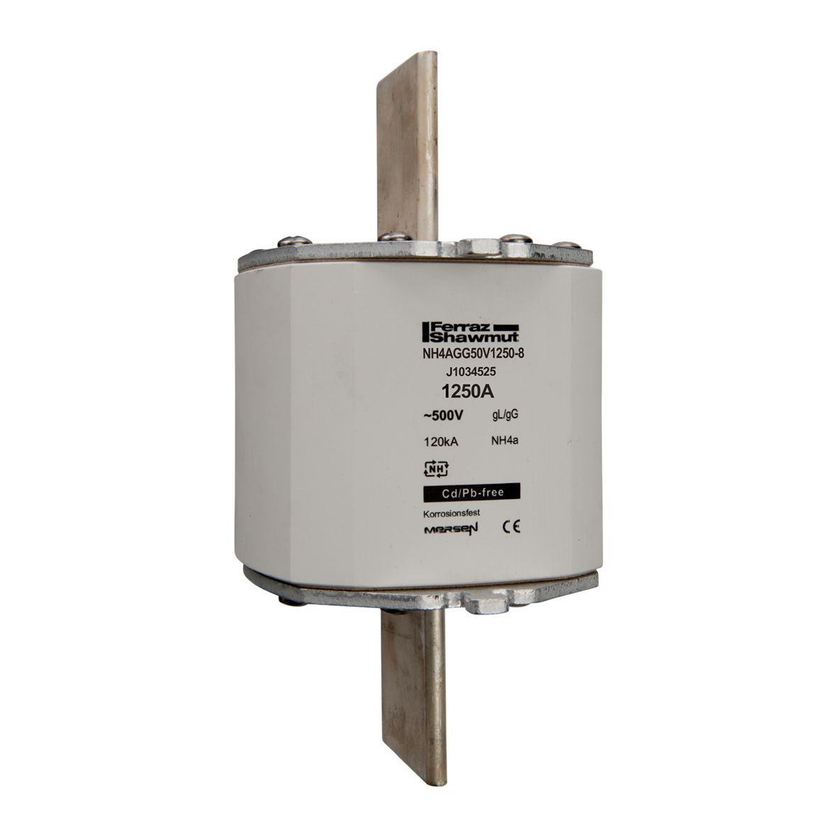J1034525 - NH fuse-link gG, 500VAC, size 4a, 1250A top indicator/live tags